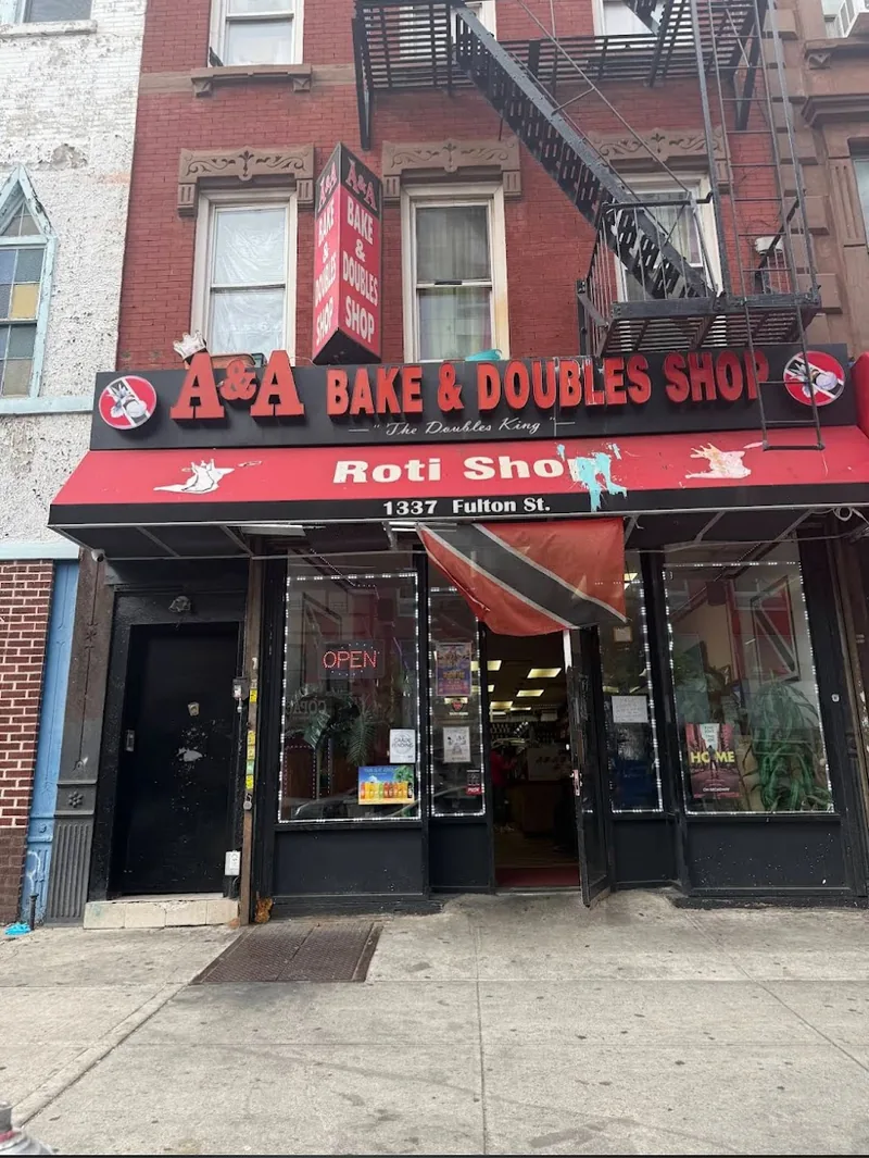A&A Bake Doubles and Roti, caribbean kitchen at 1337 Fulton Street in Brooklyn, New York