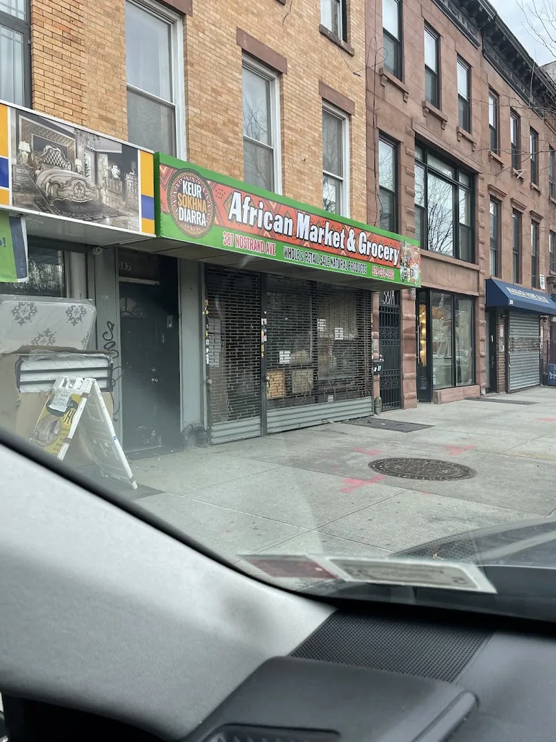 African market keur Sokhna Diarra, grocery shop at 387 Nostrand Avenue in Brooklyn, New York