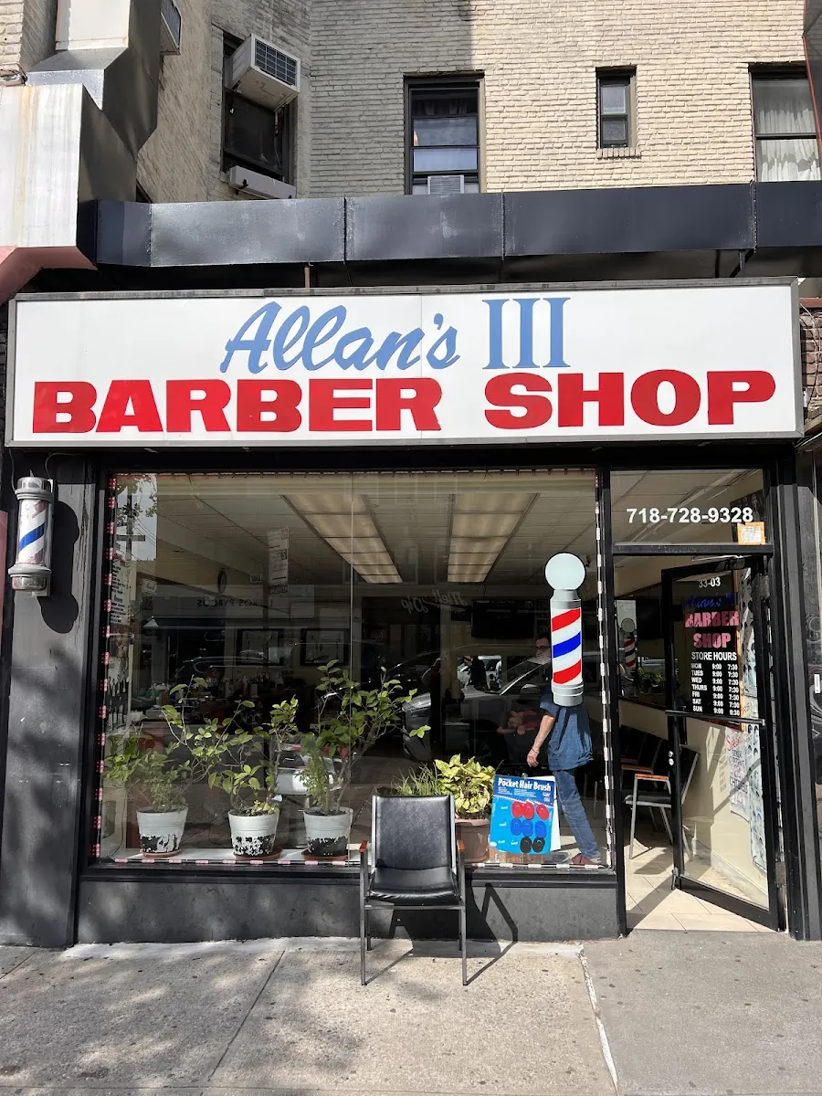 Allan's III Barber Shop, hair salon at 33-03 Ditmars Boulevard in Queens, New York