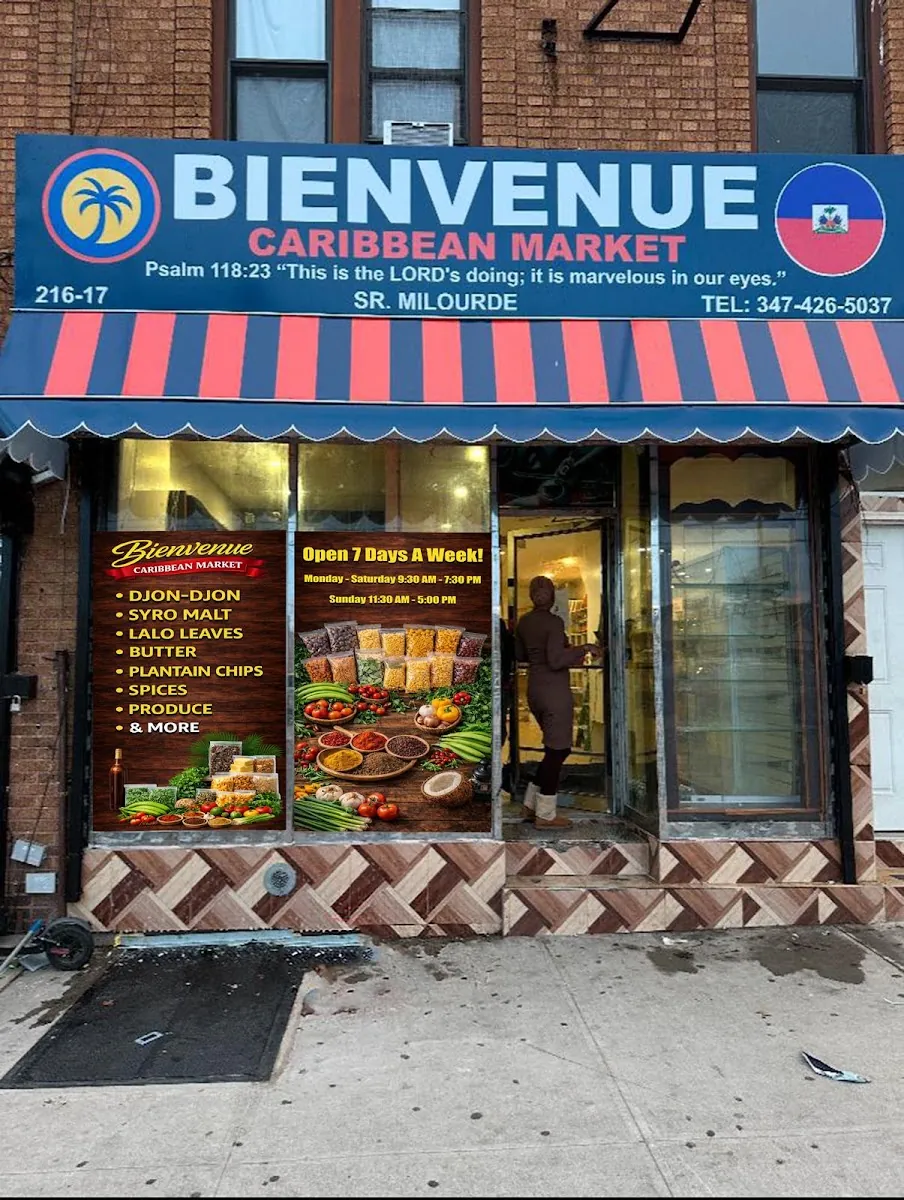 Bienvenue Caribbean Market, grocery shop at 216-17 Linden Boulevard in Queens, New York