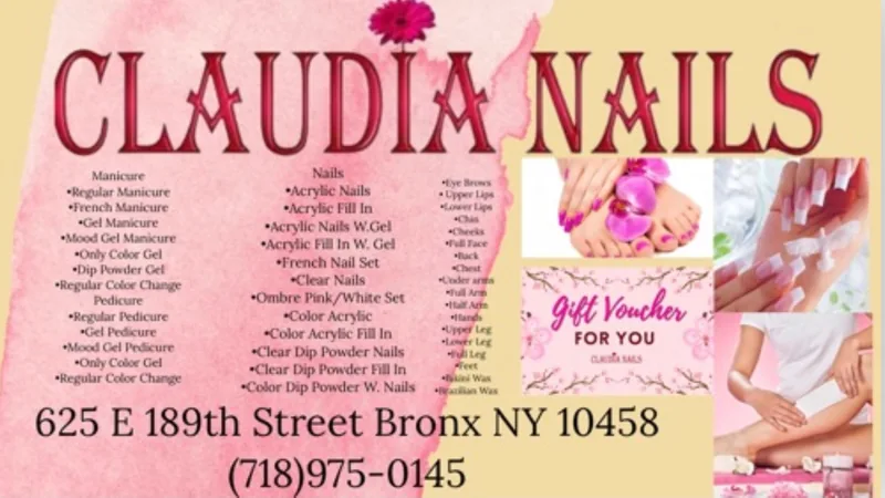 Claudia Nails, beauty salon at 625 East 189th Street in The Bronx, New York