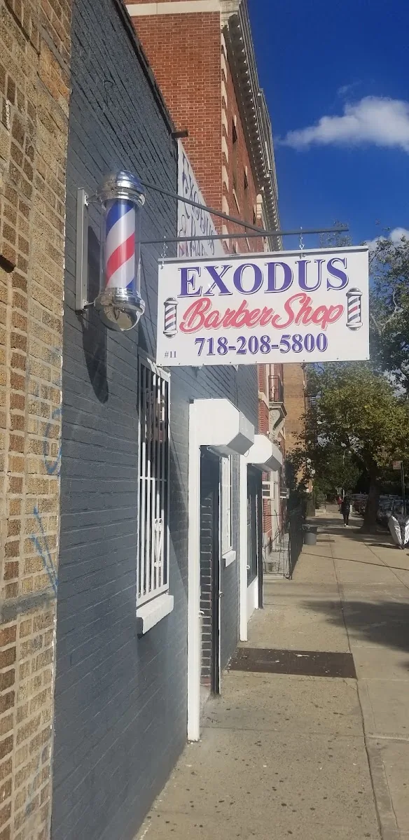 Exodus Barbers, hair salon at 11 Winthrop Street in Brooklyn, New York