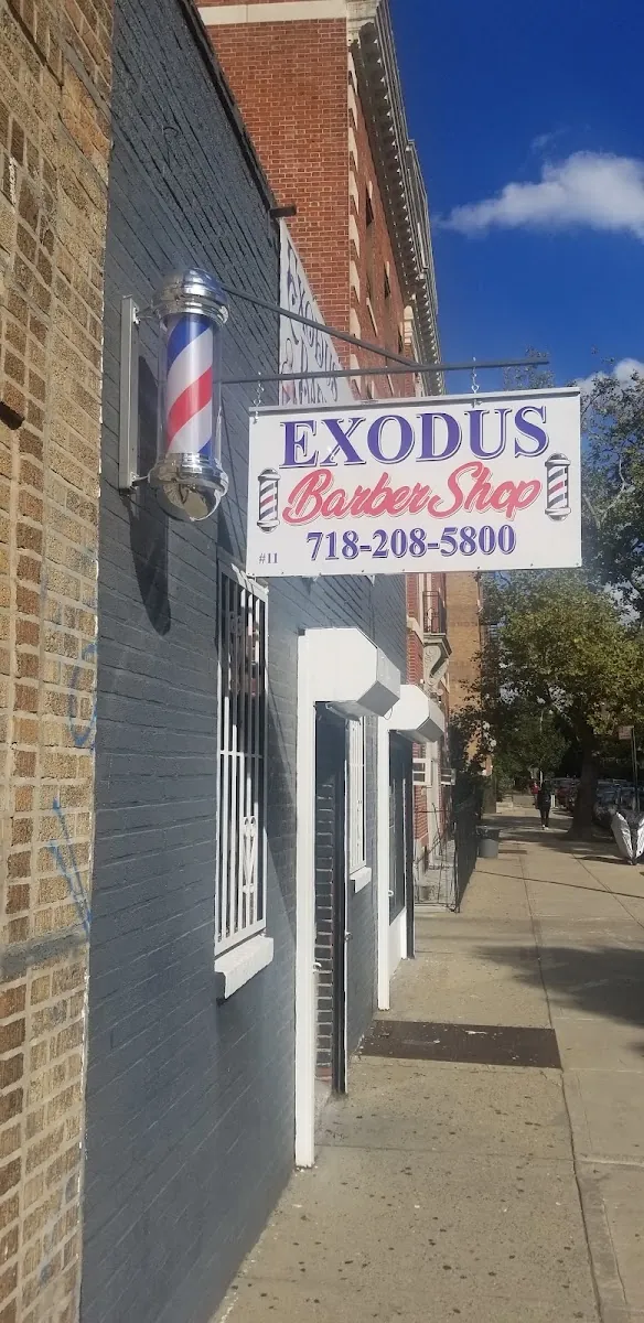 Exodus Barbers, hair salon at 11 Winthrop Street in Brooklyn, New York