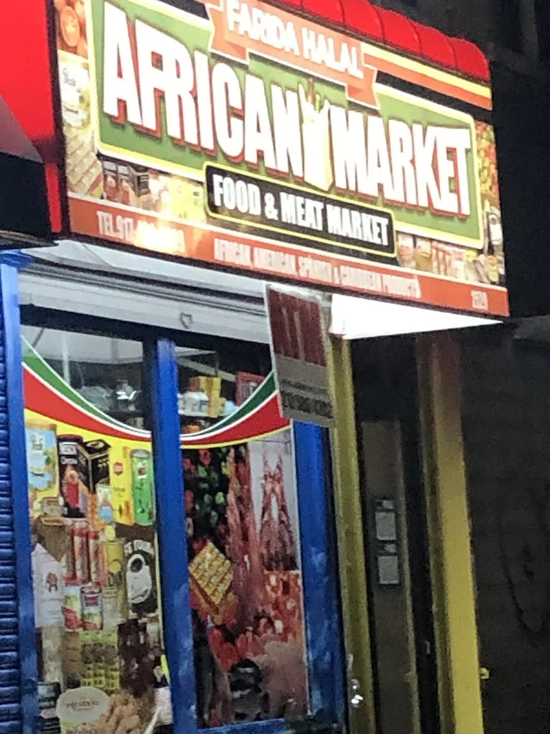 Farida Halal African Market, grocery shop at 2529 Frederick Douglass Boulevard in Manhattan, New York
