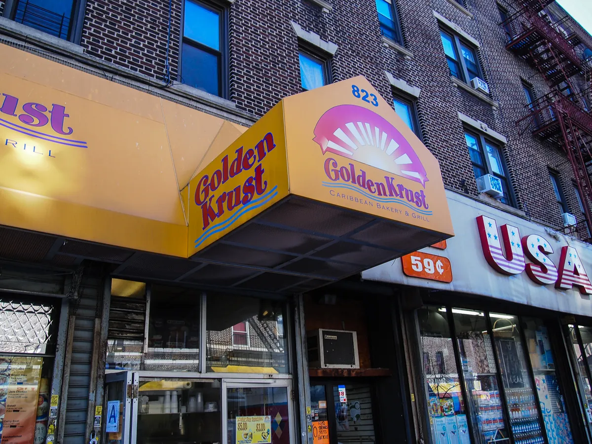 Golden Krust, caribbean kitchen at 823 Franklin Avenue in Brooklyn, New York