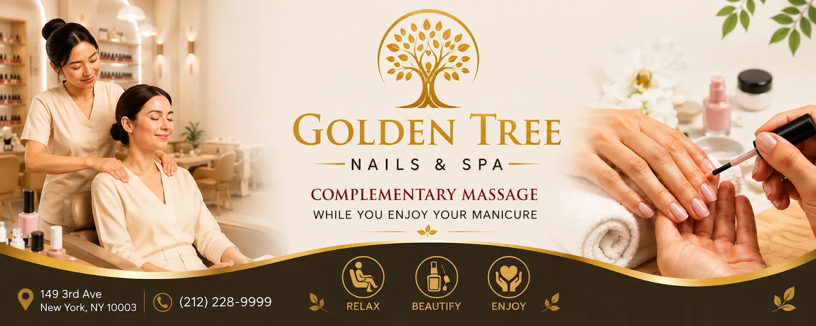 Golden Tree Nails & Spa, beauty salon at 149 3rd Avenue in Manhattan, New York