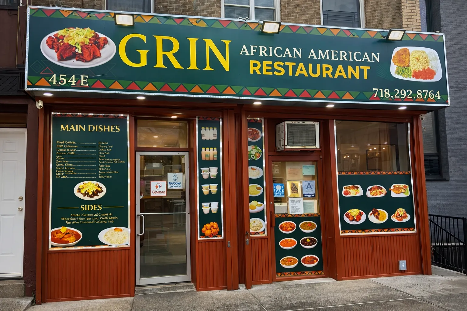 Grin, african kitchen at 454 East 168th Street in The Bronx, New York
