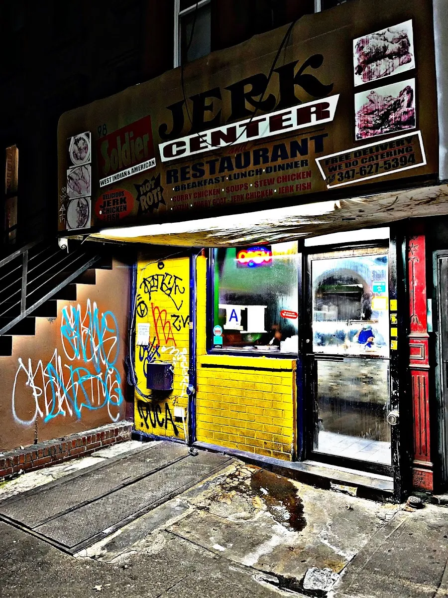 Jerk Center, caribbean kitchen at 98 Malcolm X Boulevard in Brooklyn, New York