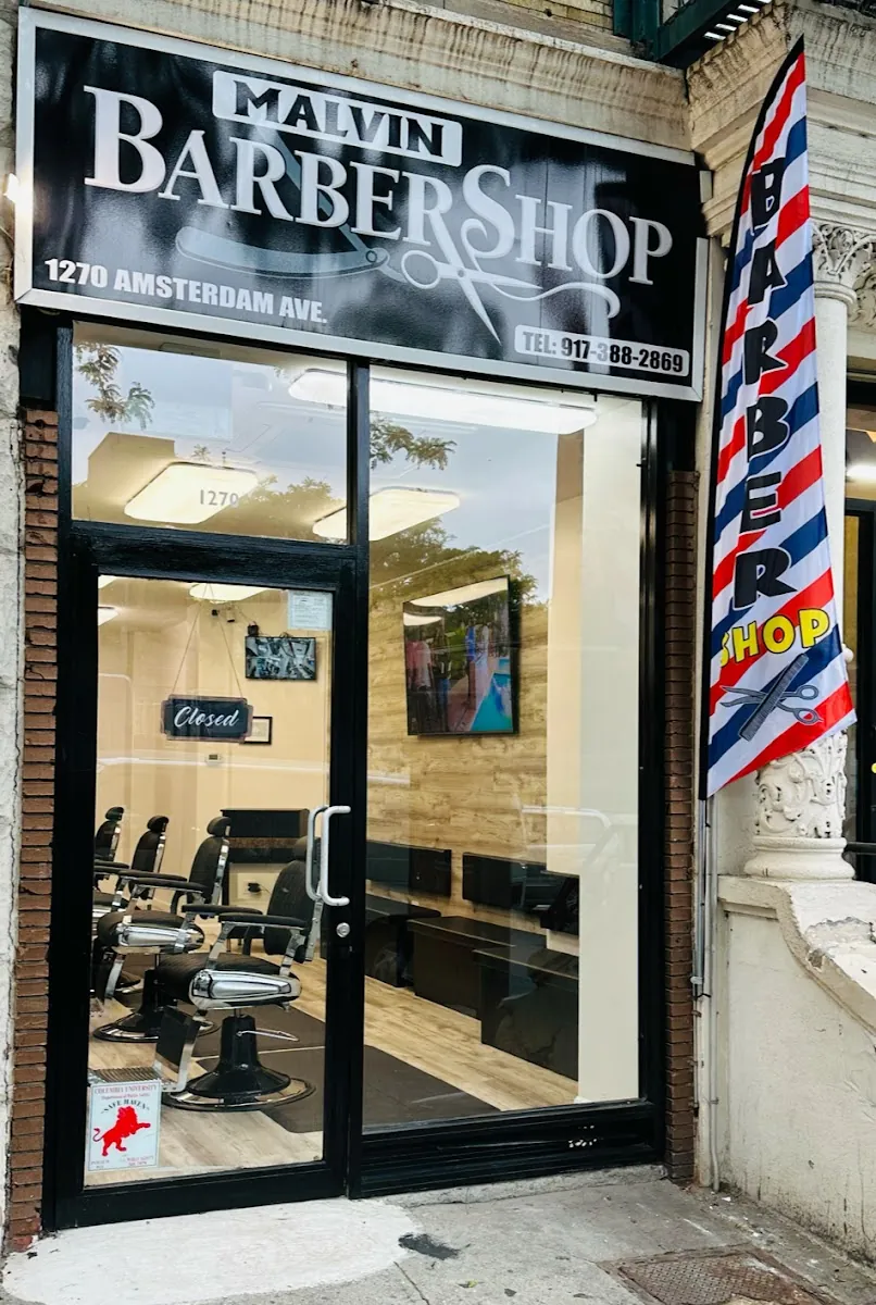 Malvin Barber Shop, hair salon at 445 West 125th Street in Manhattan, New York