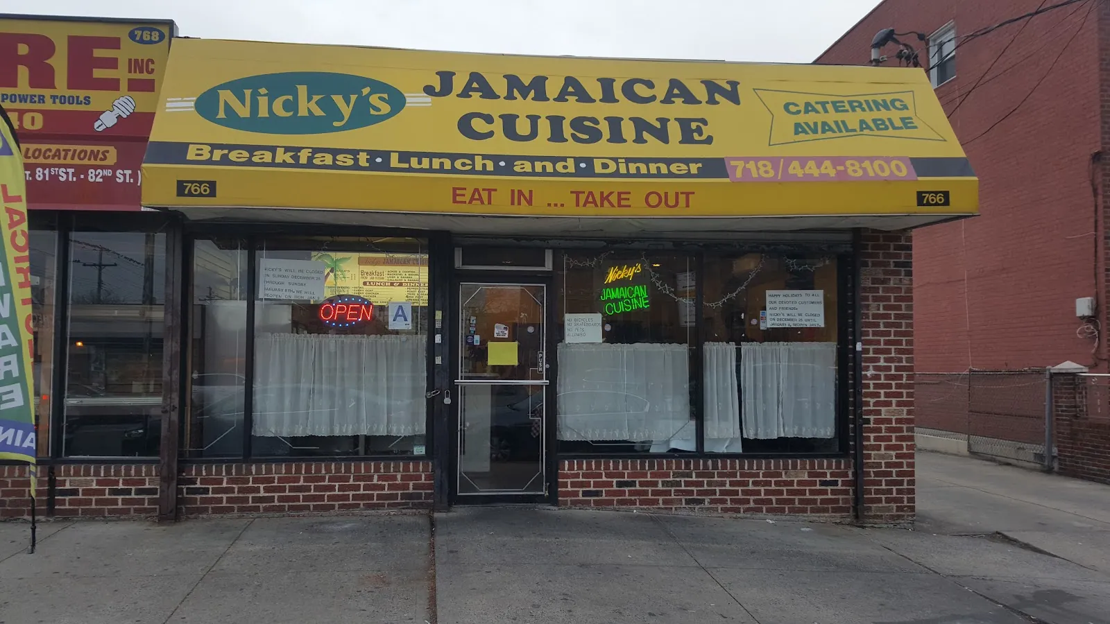 Nicky's Jamaican Cuisine, caribbean kitchen at 766 East 80th Street in Brooklyn, New York