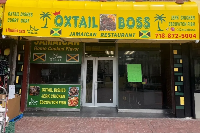 Oxtail Boss Jamaican Restaurant, caribbean kitchen at 4 Newkirk Plaza in Brooklyn, New York