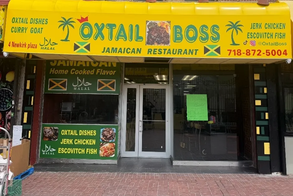 Oxtail Boss Jamaican Restaurant, caribbean kitchen at 4 Newkirk Plaza in Brooklyn, New York
