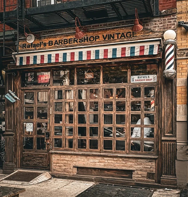 Rafael's Barber Shop, hair salon at 350 East 9th Street in Manhattan, New York