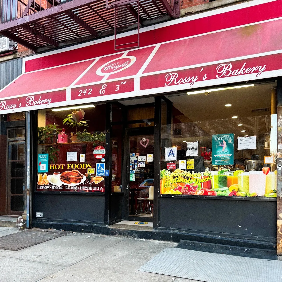 Rossy's Bakery & Coffee Shop, bakery at 242 East 3rd Street in Manhattan, New York