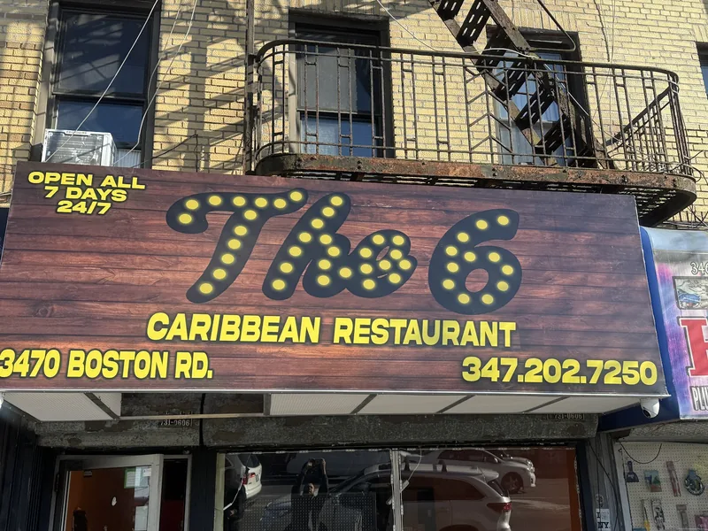 The 6 Caribbean Restaurant, caribbean kitchen at 3470 Boston Road in The Bronx, New York