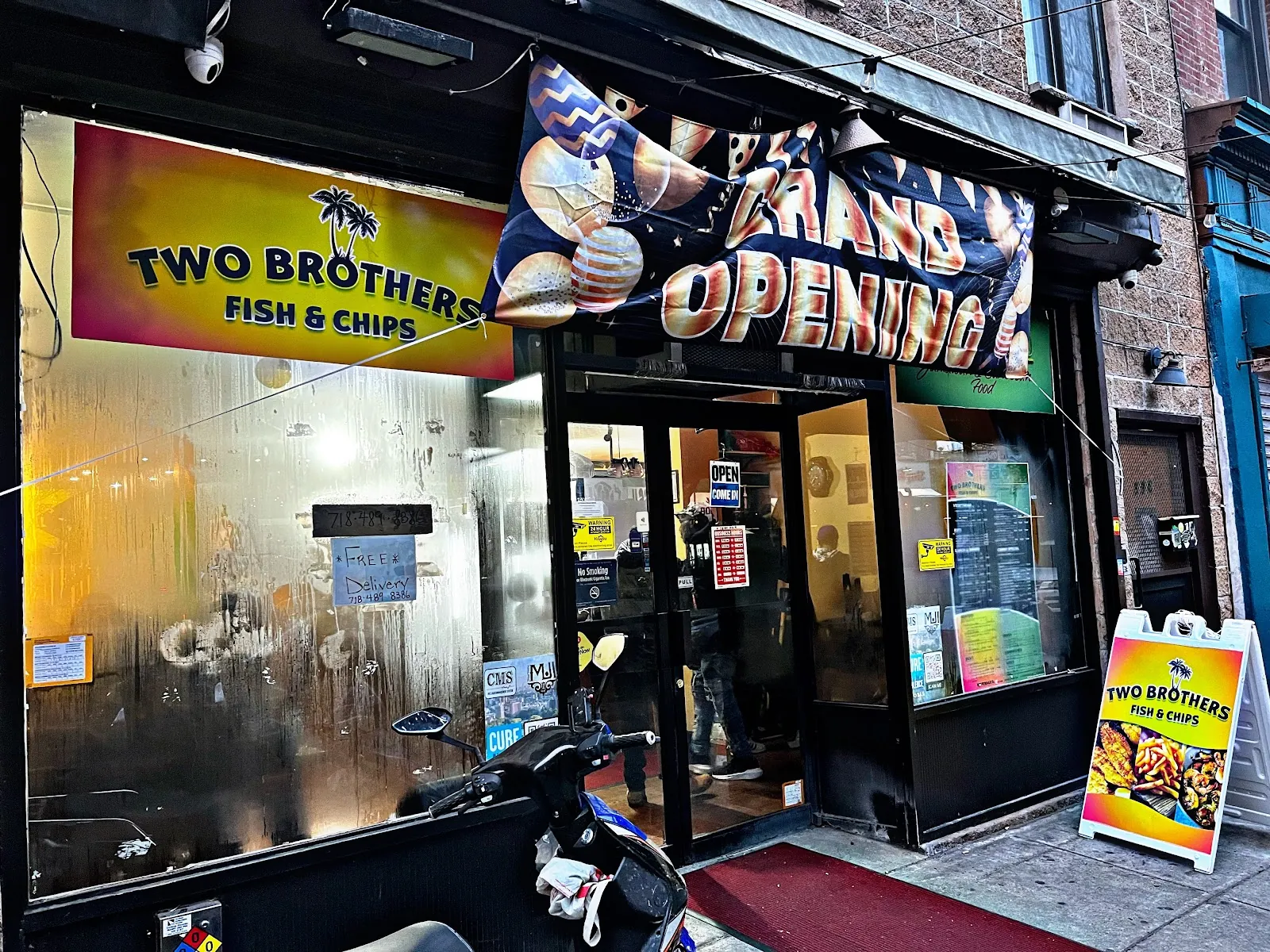 Two Brothers Fish & Chips + Lucky's Jamaican & Caribbean Food, caribbean kitchen at 896 Broadway in Brooklyn, New York