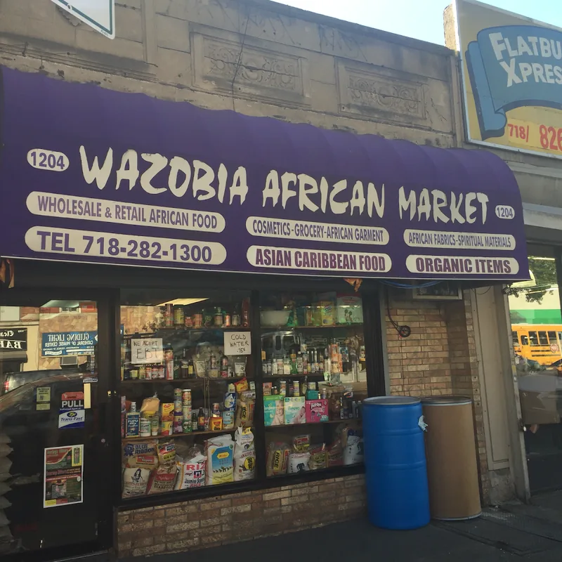 Wazobia African market, grocery shop at 1204 Flatbush Avenue in Brooklyn, New York