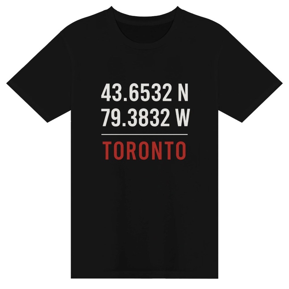Toronto Coordinates T-Shirt - Latitude Tee, See The Five Toronto merch